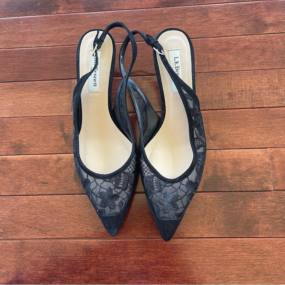 LK Bennett Black Slingback Heels